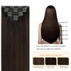 FUBILI Clip in Hair Extensions Balayage Dark Brown to Chestnut Brown Ombre Real Human Hair 12 Inch 80g 5pcs Natural Remy Hair Extensions