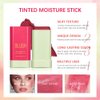 Ofanyia Cream Blush Stick, Unique Roating Design Multi-Use Blush Stick for Lip and Cheek Tint, Lightweight Easy to Blend Natural Cream Blusher, Velvet Matte Texture Blush Face Stick, Cruelty Free