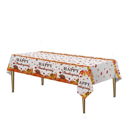 AUSHENKE Thanksgiving Tablecloth Disposable Happy Thanksgiving Table Cover for Thanksgiving Party...