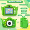 Kids Camera for Boys Dinosaur Toys Age 3-8 with 48MP 1080P HD Video Camera Kids Digital Camera Toys for Kids Toddler Christmas Birthday Gifts with Dinosaur Protective Cover (Green)