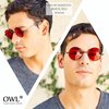 OWL Round Sunglasses Metal Frame Hippie Sunglasses UV400 Polycarbonate Red Tinted Lens John Lennon Sunglasses for Women