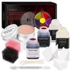 CHASPA Halloween Liquid Latex Special Effects SFX Makeup Kit - Scar Wax + 2 Btl Liquid Latex + 2 Btl Fake Blood + Spatula Tool + 2Pcs Stipple Sponge + 4Pcs Makeup Sponges + Cotton Swabs