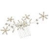 SAMKY Handmade Pearl Flower Rhinestone Crystal Bridal Wedding Tiara Hair Comb - Silver Plated FC016