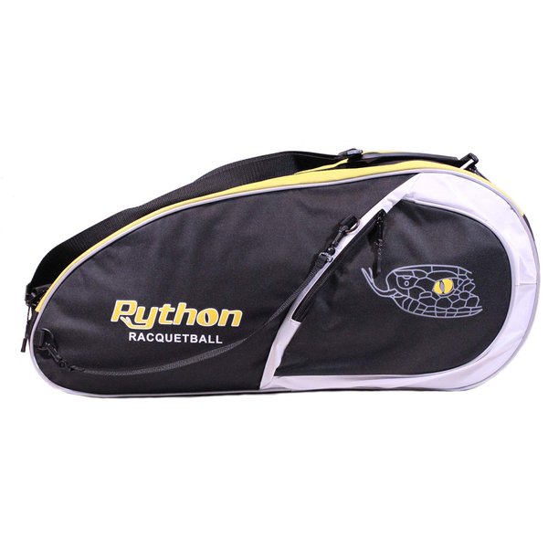 Python Deluxe "3R" (3 Racquet) Racquetball Bag Series (Black/Yellow)