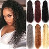 olacare 24inch Long Corn Curly Wave Drawstring Ponytail Synthetic High Puff Ponytail Hair Pieces With Comb Clip in Black Wavy Ponytail Clip in Hair Extensions Curly Ponytail Extension drawstring ponytail extension