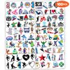 Winter Skiing Temporary Tattoos 10 Sheets 100 PCS Snowboard Party Decorations Favors Supplies Snow Theme Birthday Stickers Gifts for Boys Girls Kids Class School Prizes Carnival Christmas