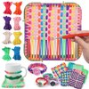 FUNiOi Weaving Loom Kit Toys for Kids, DIY Crafts Projects of 6 Potholders and 10 Friendship Bracelets, 2-in-1 Square Buildable Loom Knitting Kits, Gift Ideas for Girls 6-12 Years Old