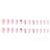 Hkanlre Bling Coffin Press on Nails Fake Nails Tips Full Cover Medium False Gradient Nails for Women and Girls 24PCS (Bling Coffin)