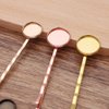20 Pcs Hair Bobby Pins Hair Clips with Blank Round Tray Hair Pins Hairpin Cabochons Bases for DIY Crafts Bronze