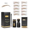 LUXSIHLA Eyebrow Stamp Kit & Eyebrow Stencils (Light Brown)