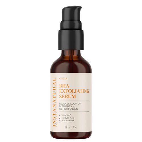 InstaNatural BHA Exfoliating Face Serum, Minimizes Lines, Wrinkles, and Blemishes, with Vitamin C and Salicylic Acid, 1 Fl Oz