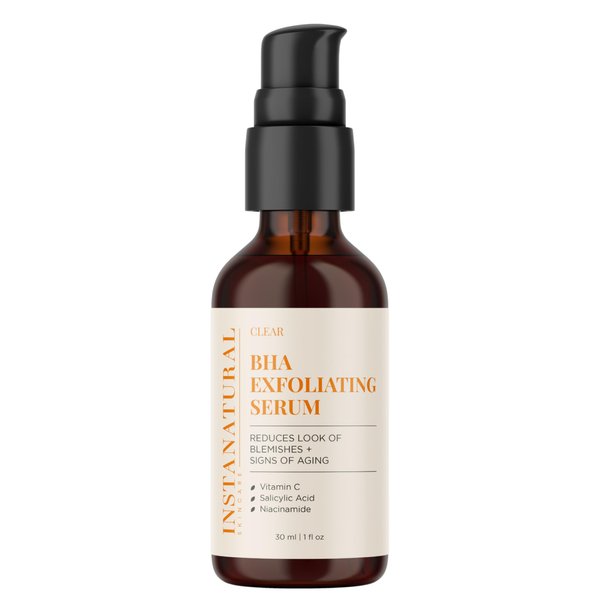 InstaNatural BHA Exfoliating Face Serum, Minimizes Lines, Wrinkles, and Blemishes, with Vitamin C and Salicylic Acid, 1 Fl Oz