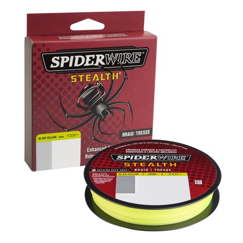 SpiderWire Stealth® Superline, Hi-Vis Yellow, 30lb | 13.6kg, 125yd | 114m Braided Fishing Line, Suitable for Freshwater and Saltwater Environments