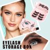 YiQiYi Cosmetic Case Empty Eyelashes Storage Case with Makeup Mirror Holder Box Fake Eyelash Packing Travel Storage Case Eyelashes Bag(Light Pink)