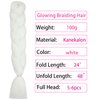 Christmas White Braiding Hair Jumbo Braids Hair Extensions Glowing Braiding Hair 24inch 3Pcs Jumbo Braiding Hair Glow in the Dark Hair