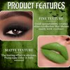 HOSAILY Green Matte Liquid Lipstick Set with Black Eyeshadow Powder, Halloween Goth Lip Gloss Waterproof Longlasting DIY Cute Unique Makeup Lip Stain for Rave Festival Accessories Cosplay Party