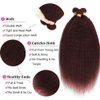 Auburn Bundles Human Hair Color 33 Yaki Straight Human Hair Bundles 20 22 24 inch Double Weft Copper Red Bundles Extensions Double Weft Wet and Wavy Bundles Silky and Soft for Black Women