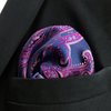 SHLAX&WING Paisley Blue Pink Silk Pocket Square Mens Hankies Hanky