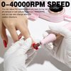 YOKE FELLOW Nail Drill Machine - 40000RPM Nail Drill Professional with 12 Drill Bits for Electric Nail File Manicure Pedicure Home Use (Pink)