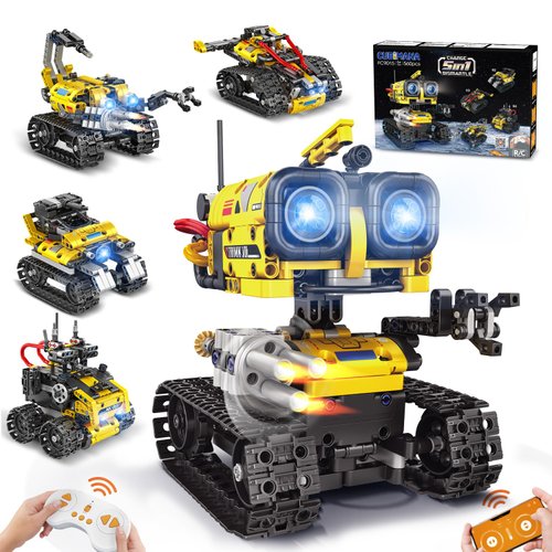 CUBIMANA Robot Building Toys for Kids - 5 in 1 Remote- & App-Controlled Robots Toy, RC Wall Robot/Engineering/Mech Scorpion Building STEM Toys, Robot Toy Gifts for Kids Boys Girls Age 10+ (560 PCS)