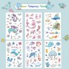 188PCS Ocean Temporary Tattoos for Kids - Mermaid, Dolphin, Whale Tattoo Body Stickers - Cartoon Tattoos Sticker for Boy Girl Birthday Party Decorations Supplies Favors(12 Sheets)