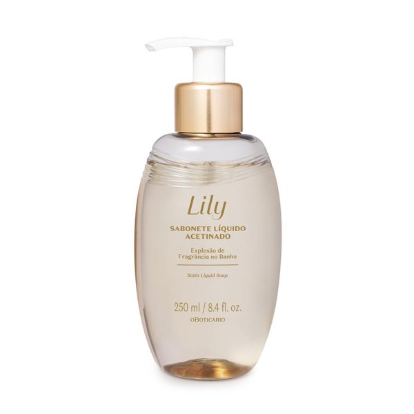 O Boticário Lily Satin Body Wash, Sophisticated Bath & Shower Gel Soap for Luxurious Soft Skin, Lily Fragrance Scented, 8.4 Ounce (250ml)