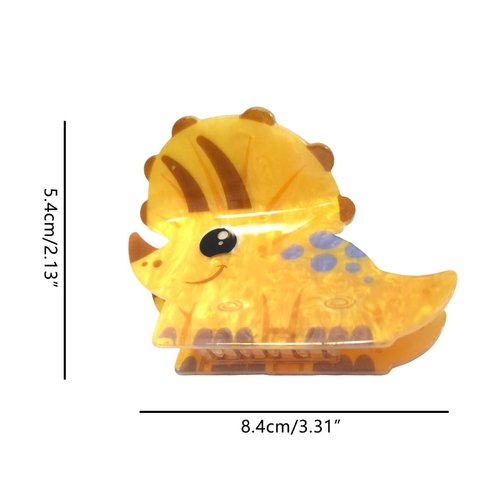 Novelty Yellow Triceratops Dinosaur Hair Clip,Acrylic Claw Clips,Hair Clips for Women