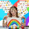 8 Sheets (96PCS) Rainbow Temporary Tattoos Theme Birthday Party Decorations Supplies Party Favors Decor Tattoo Stickers For Kids Girls Boys Gifts Classroom School Prizes Rewards