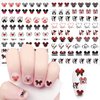 Cute Nail Art Stickers Nail Decals Valentine Cartoon Heart Nail Design Stickers for Women Girls Valentine Nail Stickers Decoration Accessories DIY Manicure