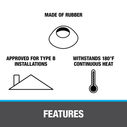 Oatey Oatey-14122 14122 Rain Collar 1.25"-1.5" No-Calk Roof Flashing,Black