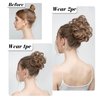 HIZEMLK 1PCS Messy Bun Hair Piece Messy Hair Bun Scrunchies for Women Wavy Curly Chignon Ponytail Hair Extensions Synthetic Thick Tousled Updo Bun (Dark Brown)