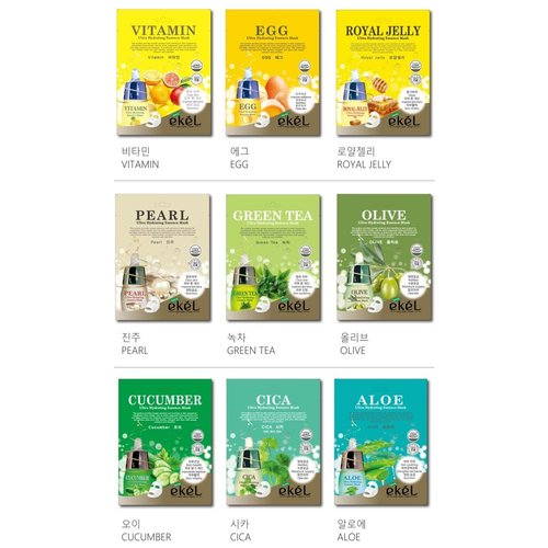 ekeL 22 Combo Pack Ultra Hydraying Essence Sheet Masks Full Face Facial Mask for All Skin Type Sheet Korean Face Mask