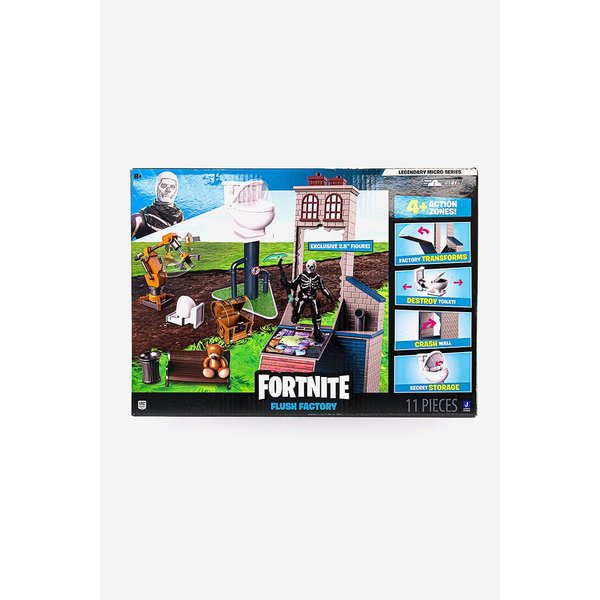 Fortnite FNT0990 Micro Legendary Series POI Flush Factory-Includes Playset, Accessories & 2.5-Inch Skull Trooper Figure, Multicolor