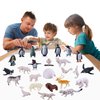 JOKFEICE Small Polar Animals Figurines, 25pcs Realistic Plastic Penguin Polar Bear Action Model for Early Educational, Birthday Cupcake Topper for Kids