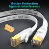 Ethernet Cable 75 ft, Supports Cat 8/ Cat 7 Standard High Speed Flat Design Long Ethernet Cable, Shielded RJ45 Network Cable for Routers, PS4, Backward Compatible with Cat 6e/Cat6/Cat 5e/Cat5