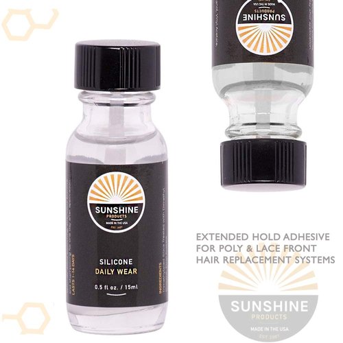 Sunshine Daily Wear Silicone Glue Hair Replacement Adhesive - 0.5oz + Fast Acting Wig Glue Remover - 2oz