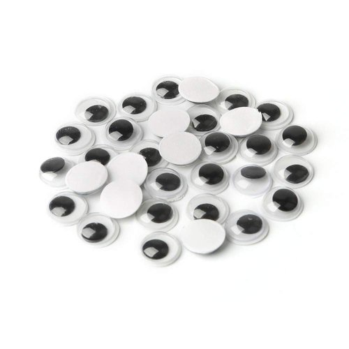 Sowaka 60 Pcs 1 Inch Wiggle Eyes Self Adhesive Pack Round Sew on Small Googly Eyes Stickers for Craft Scrapbooking Supplies Classroom Kids Children Handmade Project Decoration
