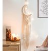 Dream Catchers, Moon Dream Catcher with Lights-Macrame Dreamcatcher Bedroom Wall Decor,Dream Catcher Girls Room Decor Teenager,Moon Gifts Dream Catchers for Boys Mom Women-Moon Catcher Boho Wall Decor