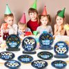 CHUNNIN 48PCS Video Game Party Paper Plates Video Games Themed Birthday Party Supplies for Boys Gamer Kids 7" Blue Gaming Controller Dessert Plates Disposable for Video Game Party Decorations