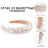 AHONEY Rhinestone White Headband for Women Girls, Hair Bling Crystal Glitter Sparkly Diamond Padded Headband Fancy Jeweled Headpiece Holiday Hair Accessories Birthday Gifts (White)