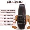 FBLhair 14 inch Seamless Clip in Hair Extensions Human Hair 110g 7pcs Invisible Clip in Hair Extensions Black Women PU Weft Real Human Hair Extensions Clip ins Hair Pieces 1B Natural Black Straight