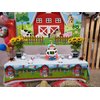 Farm Animals Theme Party Decorations,Farm Animals Barn Door Backdrop and Tablecloth for Children Baby Shower Birthday Party Supplies Banner (5x3ft)