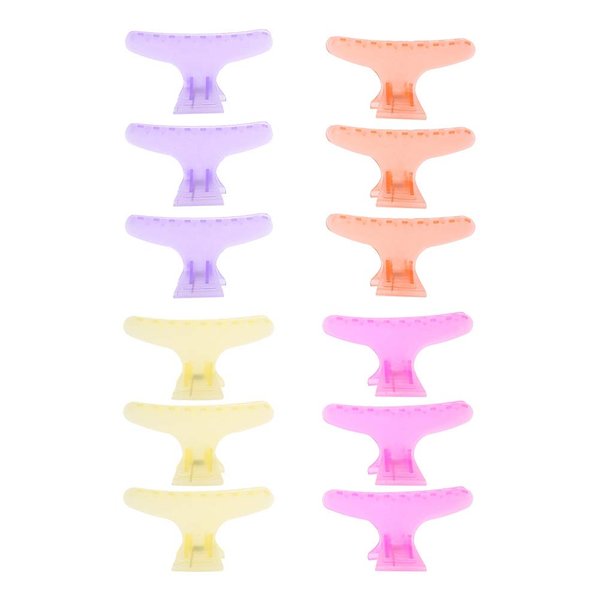 GOTOTOP 12Pcs Butterfly Hair Clips Colorful Butterfly Clip Clamps Hairdressing Plate Hair Butterfly Clip Salon Hair Section Claw Clamps Crystal Hairdressing Clip Tool Clear