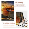 najiaxiaowu Adult Puzzles 1000 Pieces DIY Sunset Sea Wine Glass Wooden Puzzles Children and Elderly Puzzles Modern Home Decor Wall Art Unique Gift 75 cm x 50 cm(27.56 x 16.68 in)