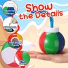 Amyhill 12 Set Beach Theme Party Supplies Beach Ball Favor Cups with Straws and Lids, 10 oz Plastic Swimming Pool Ball Cups Bulk for Kids Beach Birthday Theme Party Summer Pool Ball Party