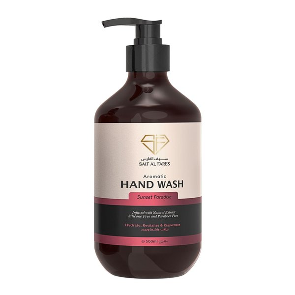 SAIF AL FARES Sunset Paradise Hand Wash Alcohol Free with Tropical Fruity Scent Infused with Natural Extract Hydrating, Revitalising & Rejuvenating Hand Soap 16.9 Fl Oz