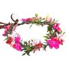 KorViSHOW Pink Tropical Flower Crown - Orchid Floral Headband Handmade Headpiece Renaissance Hair Accessories for Women Maternity Girl Halloween Carnival Wedding Cosplay