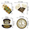 Happy New Year Decorations/New Year Eve Party Decorations 2025/New Years Decorations Black Gold Hanging Swirls/Happy New Year Decorations 2025 Hollywood Party NYE Decorations