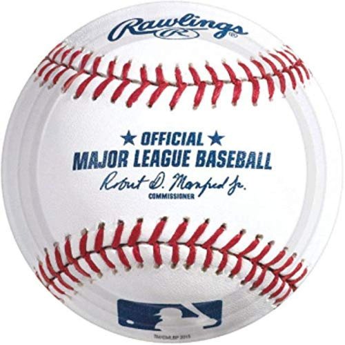 Rawlings Baseball Round Plates, 7" (Pack of 8) - Premium Quality, Eye-Catching Design Tableware for Parties & Sports Fans