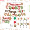 Christmas Gingerbread Baking Cookie Swap Party Decor, Christmas Cookie Exchange Banner Snowflake Elk Cake Topper Balloons for Christmas Cookie Decorating Hot Cocoa Bar Supplies Winter Birthday Party